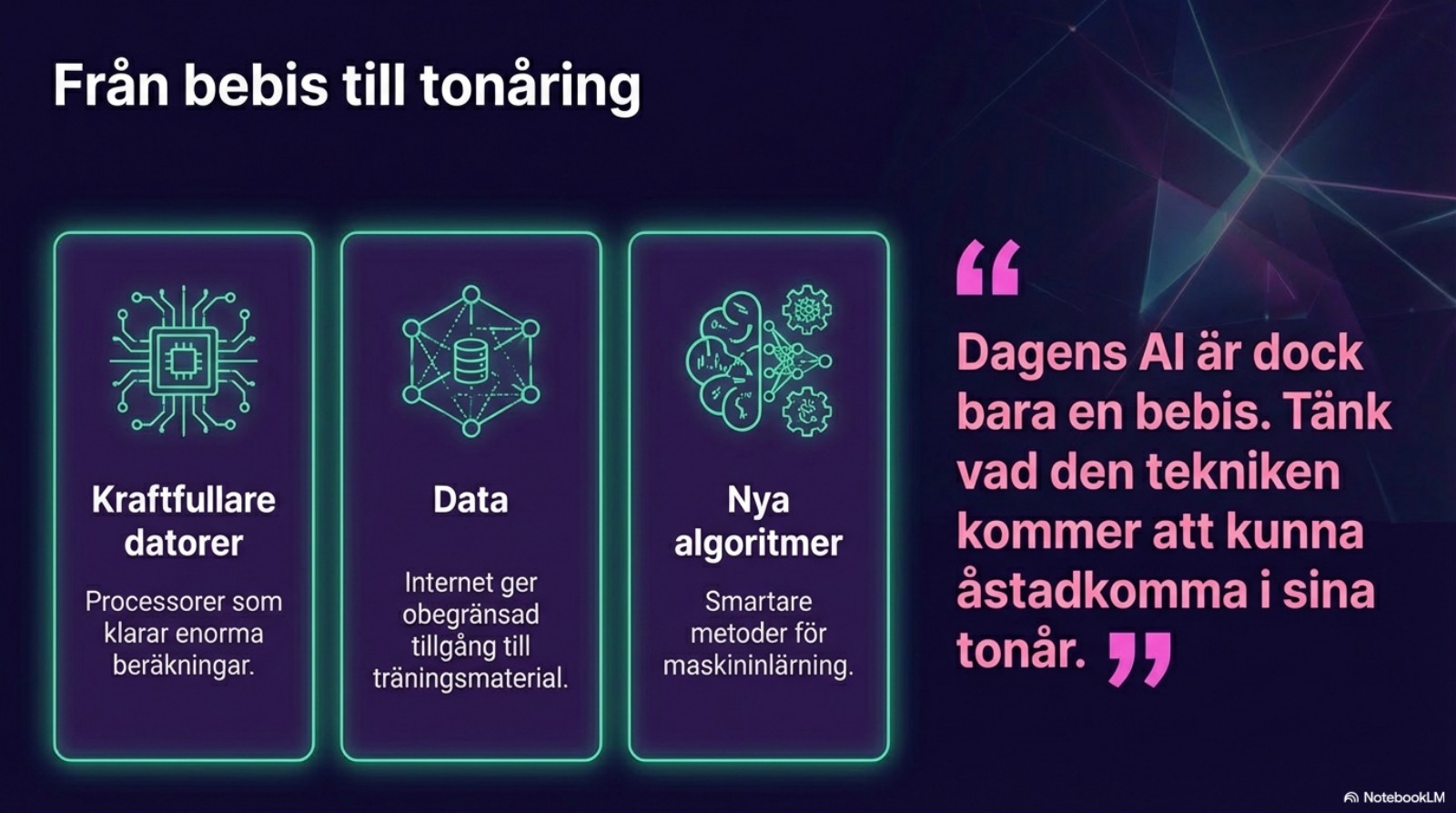 Från bebis till tonåring: Kraftfullare datorer, data och nya algoritmer driver AI-utvecklingen